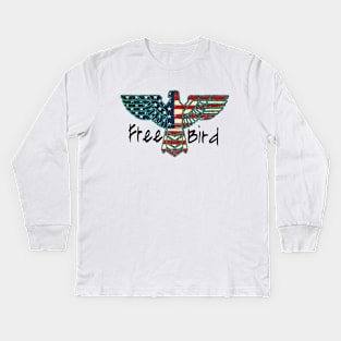 America Free Bird Kids Long Sleeve T-Shirt